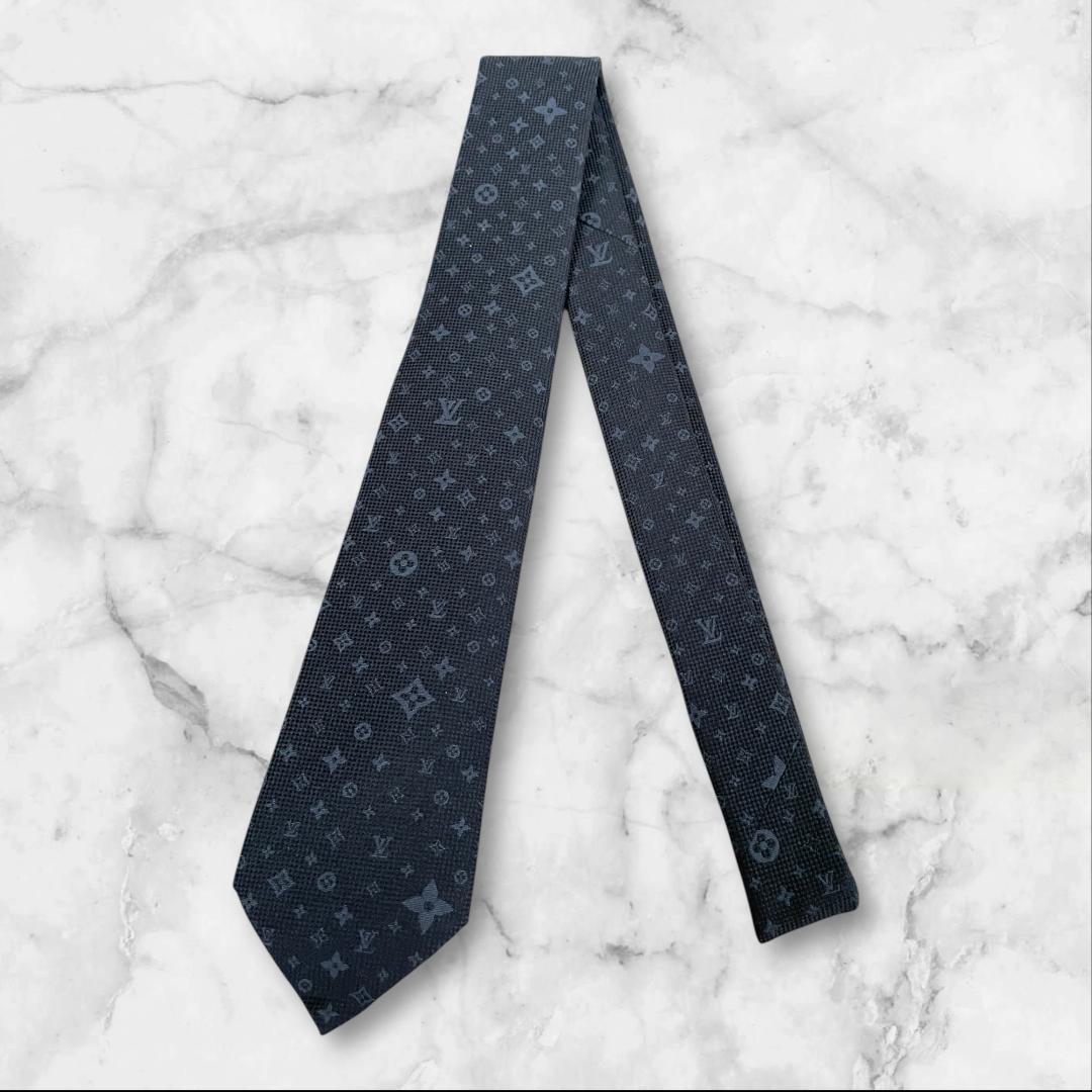 ルイヴィトン モノグラム ネクタイ ブラック 箱付き イタリア製