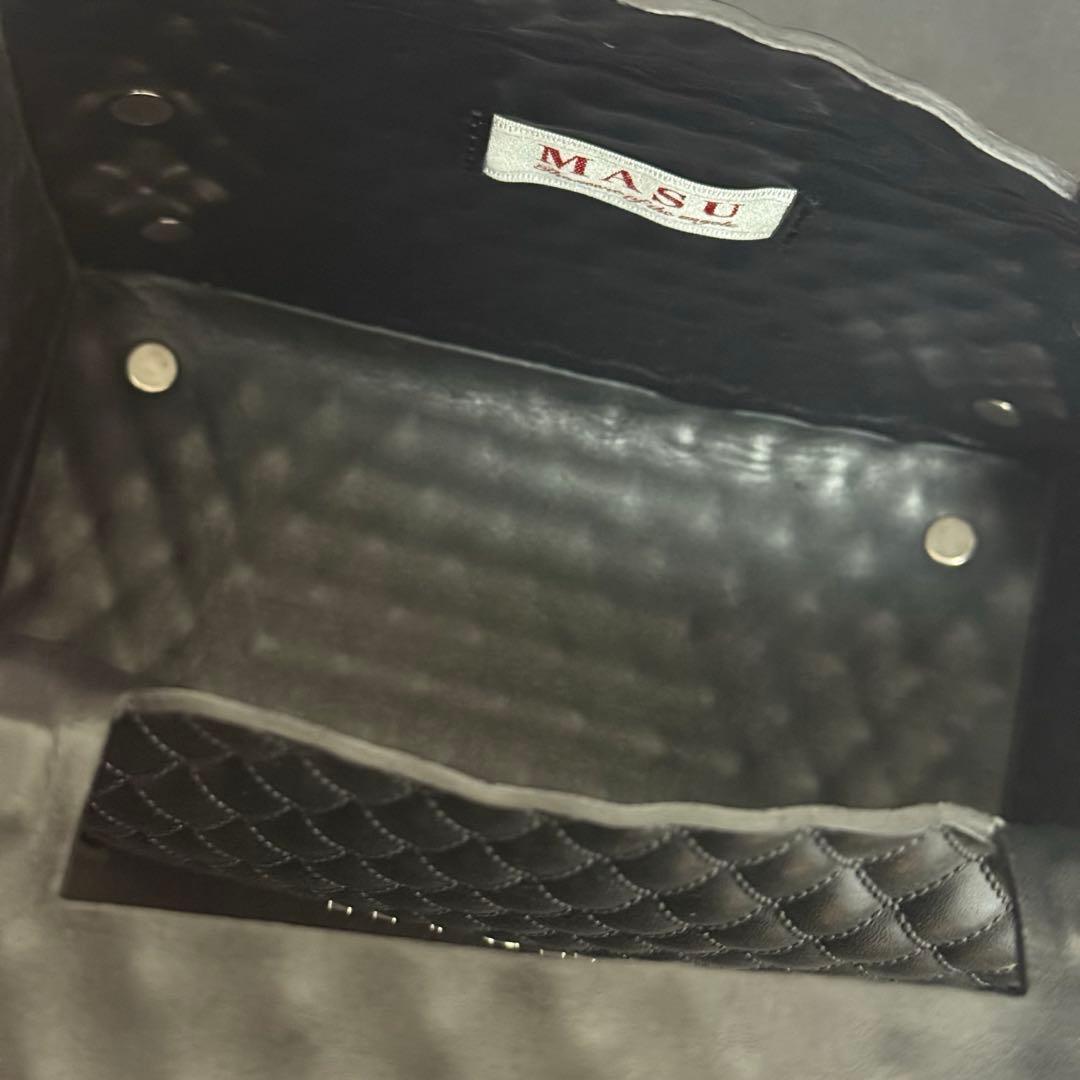 バッグ MASU 25AW LEATHER CAKE BAG BLACK