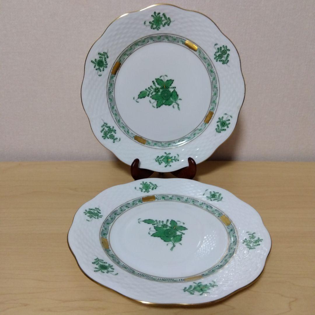 未使用品 HEREND　ヘレンド アポニー デザートプレート ペア2枚 19cm