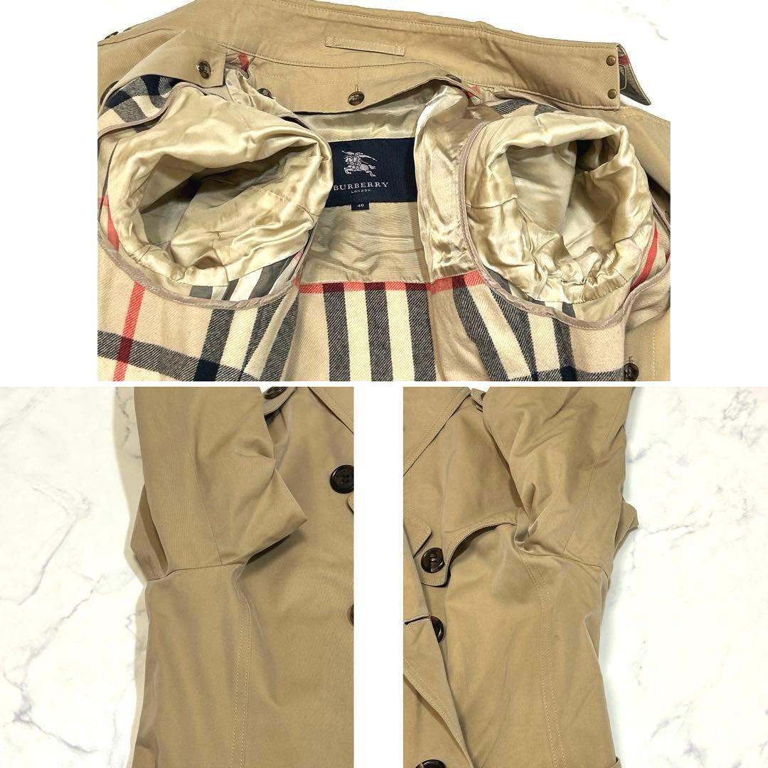 バーバリー 三陽商会 トレンチコート ライナー付 ノバチェック ベージュ L相当