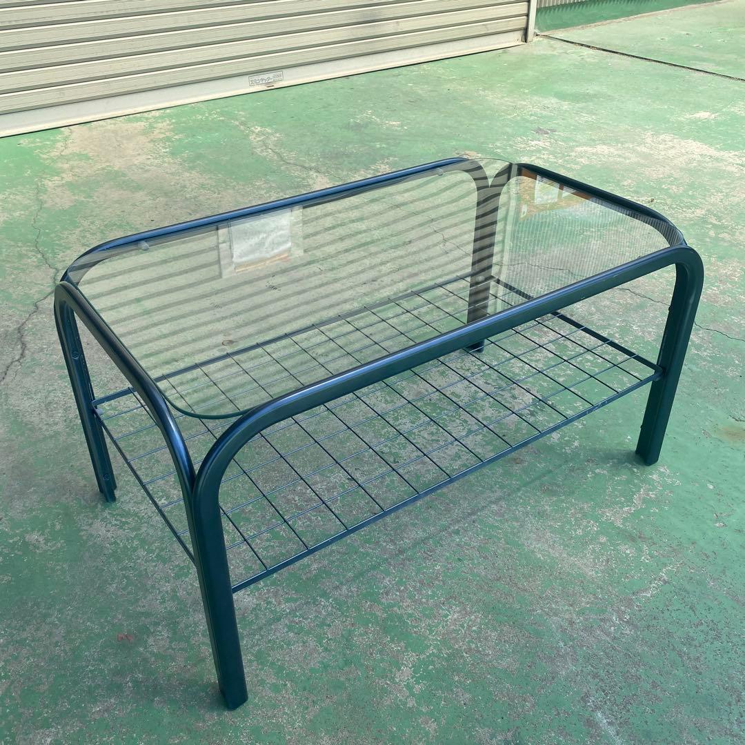 昭和レトロ　ガラステーブル　当時物　80年代