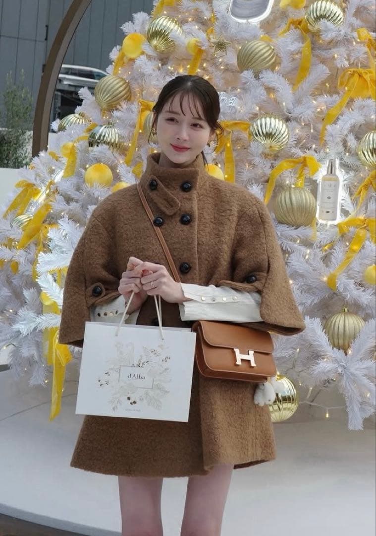 shellerシェリエclassical cape like coatキャメル