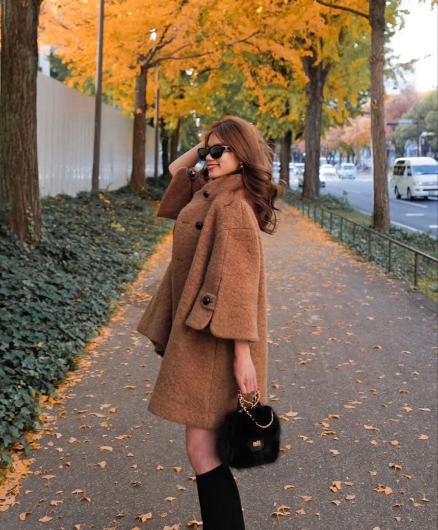 shellerシェリエclassical cape like coatキャメル