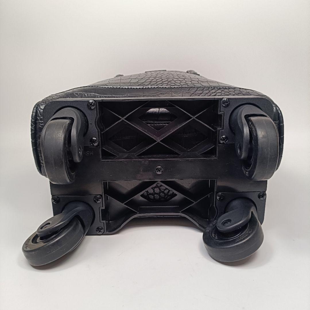 美品　swany スワニー キャリーバッグ クロコ型押し ブラック