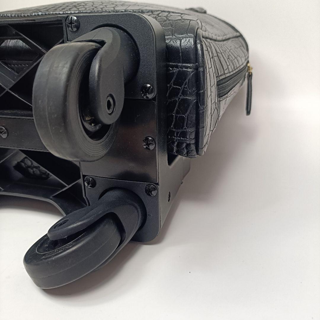 美品　swany スワニー キャリーバッグ クロコ型押し ブラック