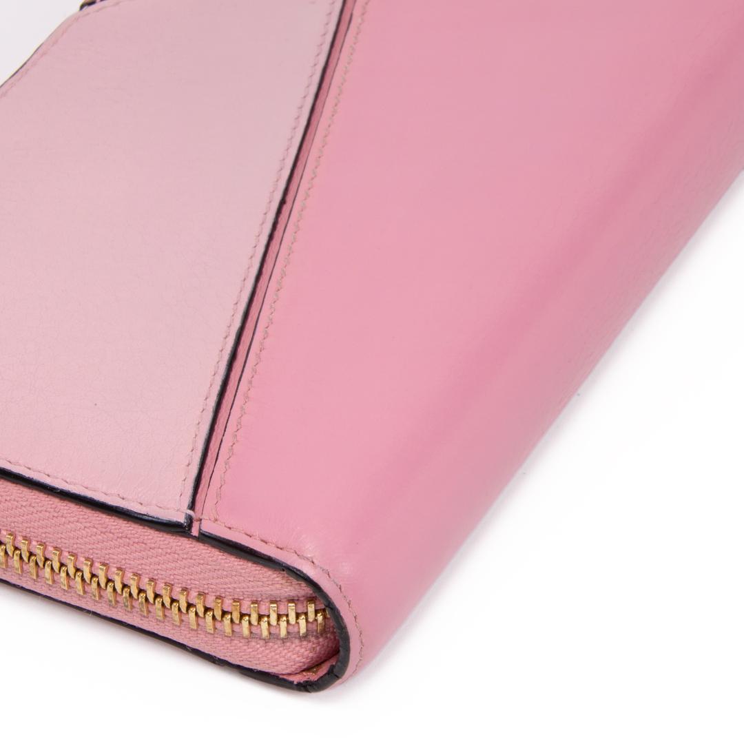 本物 ロエベ 長財布 ファスナー レディース パズル ピンク アナグラム ロゴ