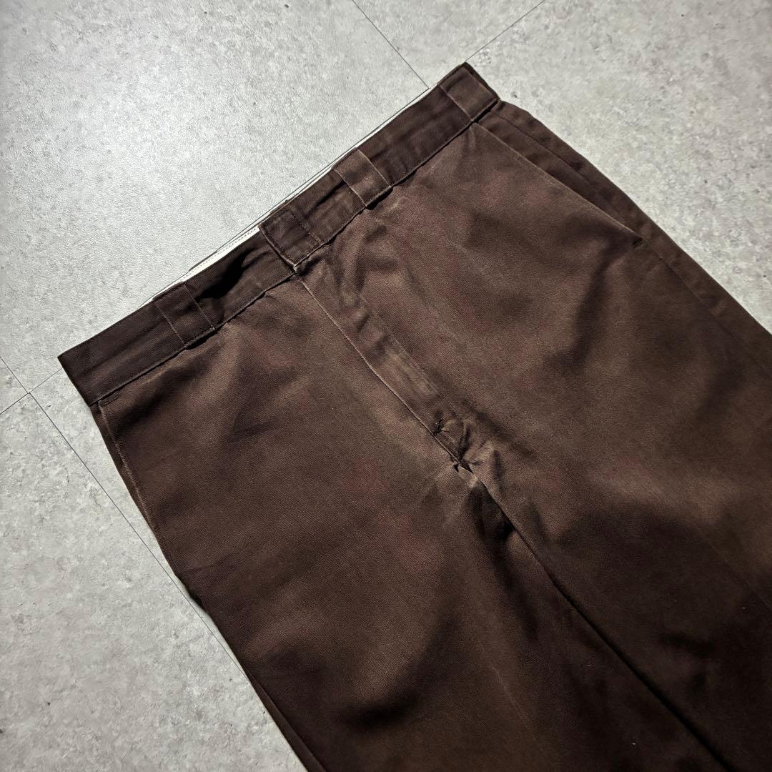 USA製90s Dickiesディッキーズ ワークパンツ茶ブラウン圧縮タグW36