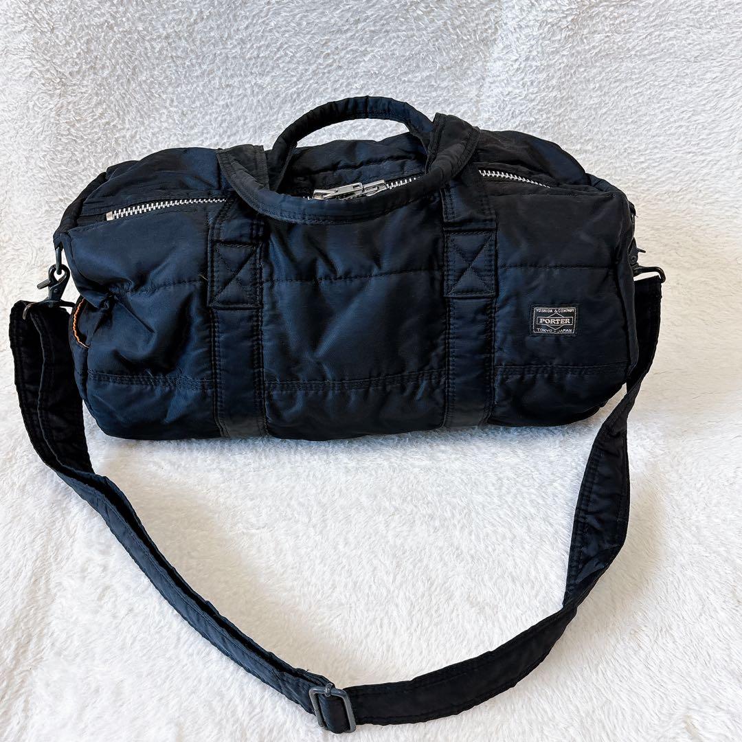 PORTER タンカー　2way ダッフル　ドラム　ボストンバッグ　裏地汚れ有