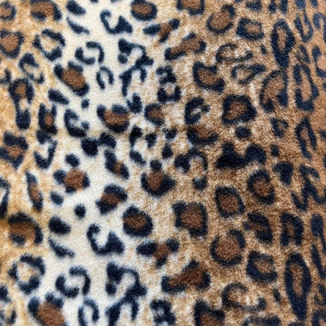 極美品 USA製 90's 古着 レオパード フリース ポンチョ マント