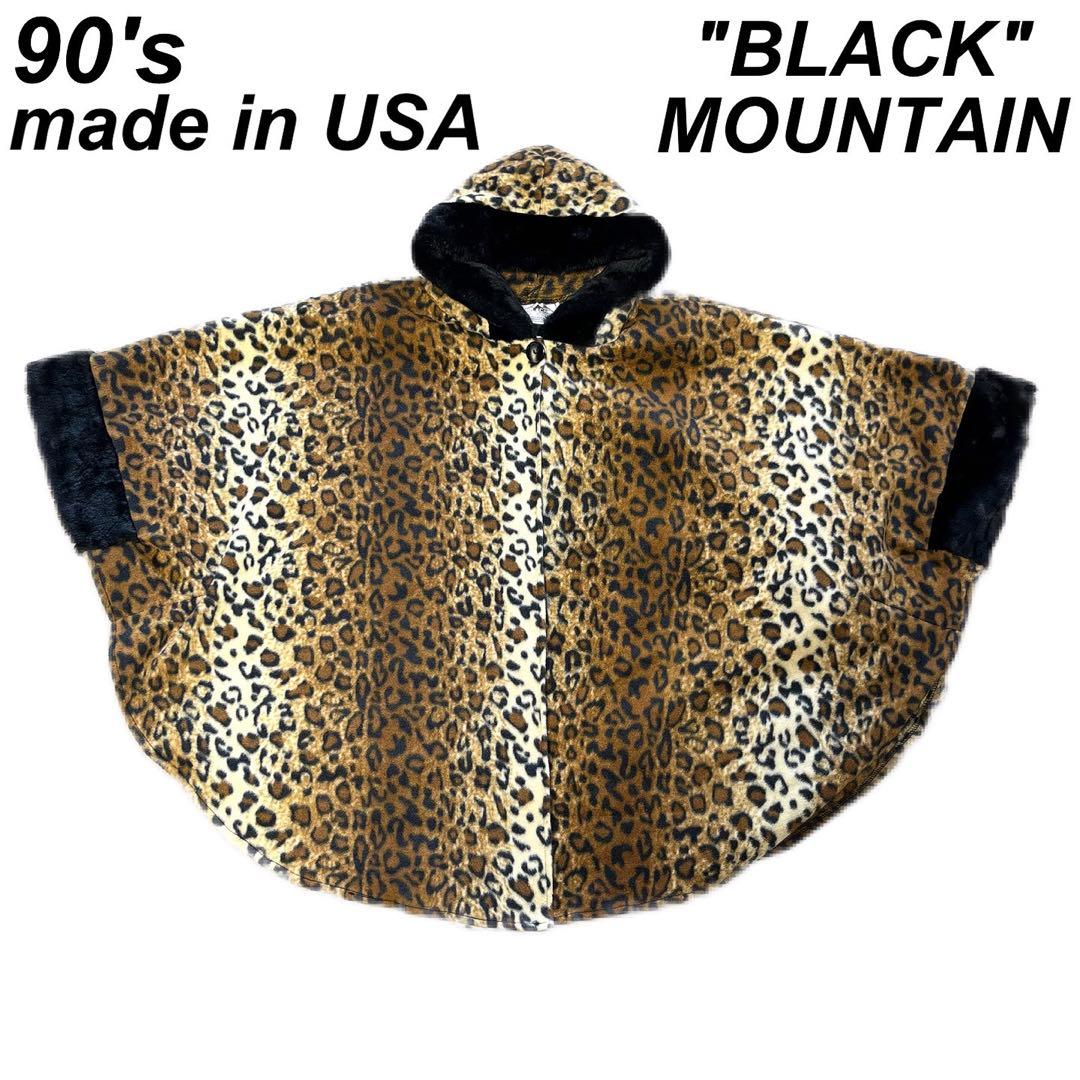 極美品 USA製 90's 古着 レオパード フリース ポンチョ マント