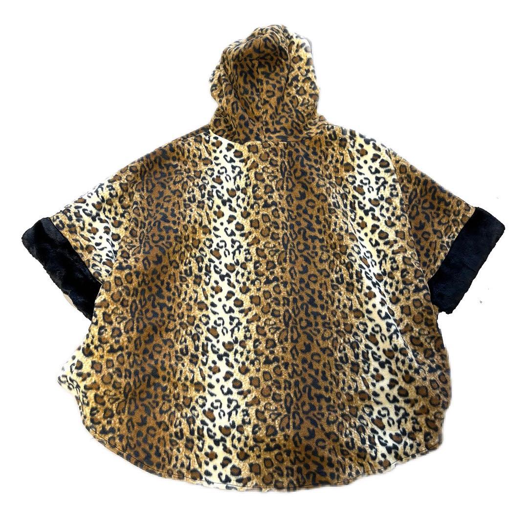 極美品 USA製 90's 古着 レオパード フリース ポンチョ マント