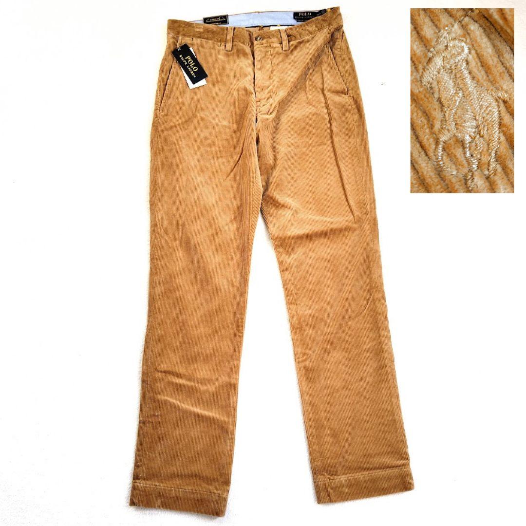 新品タグ付き　現行　ポロラルフローレン　コーデュロイパンツ　刺繍　キャメル