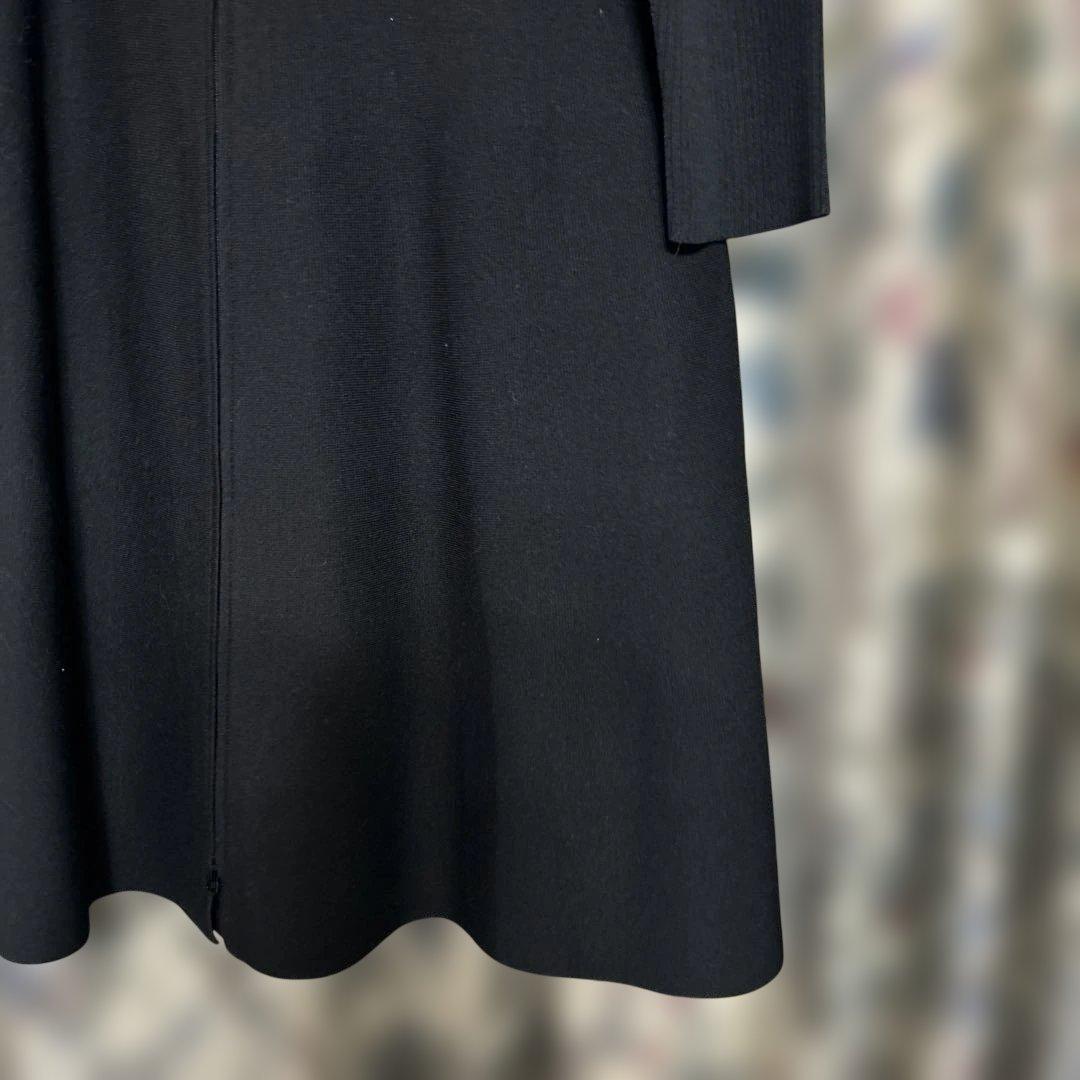 TO BE CHIC 黒の大きな襟付きロングコート 大きいサイズ46