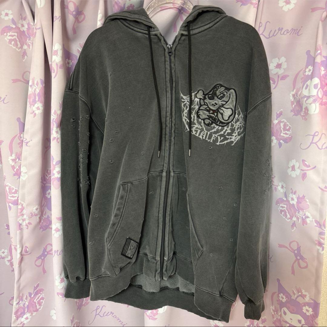 GALFY-染め染めわんちゃんボロボロパーカー