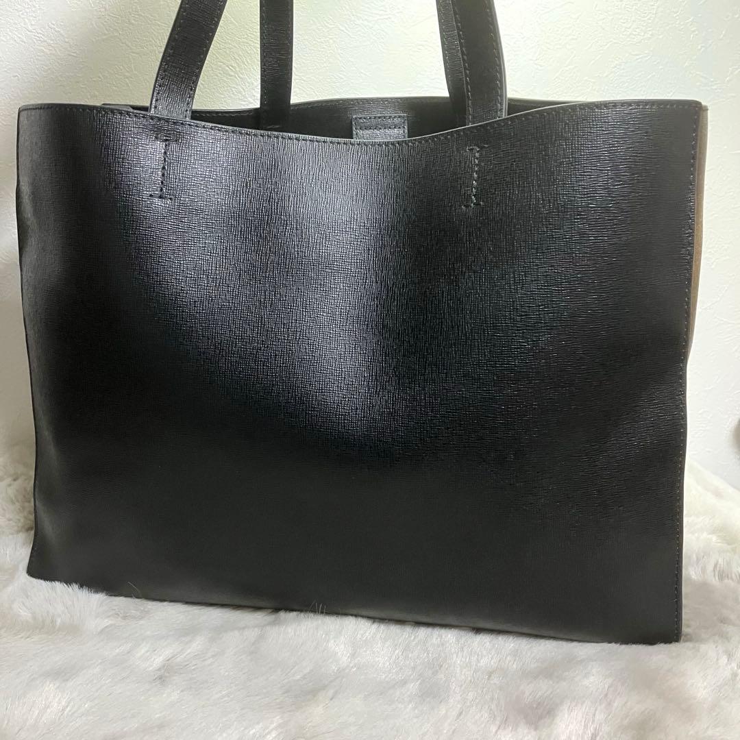 ★美品★FURLA フルラ トートバッグ ビジネスA4 肩がけ レザー ブラック