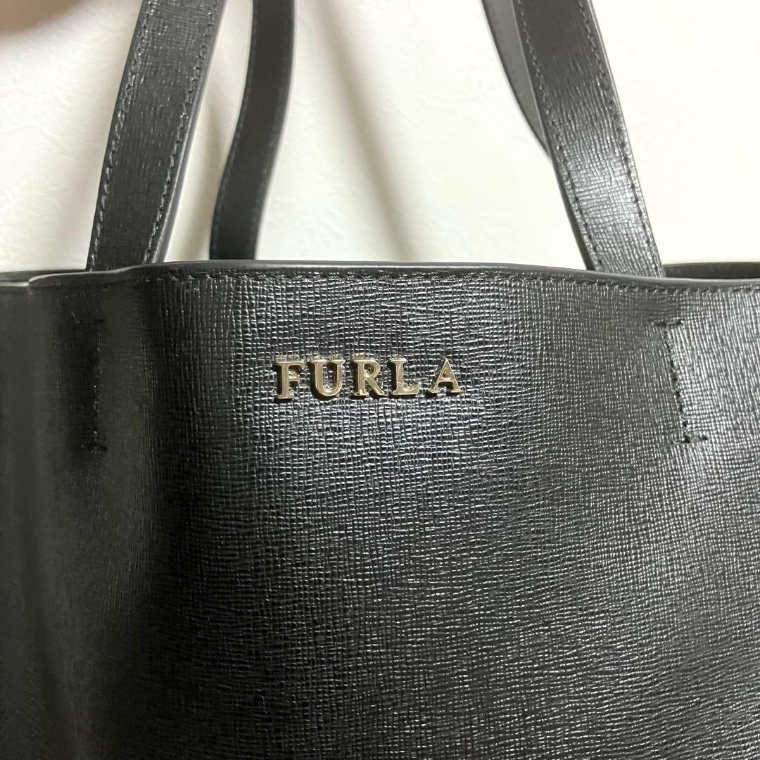 ★美品★FURLA フルラ トートバッグ ビジネスA4 肩がけ レザー ブラック
