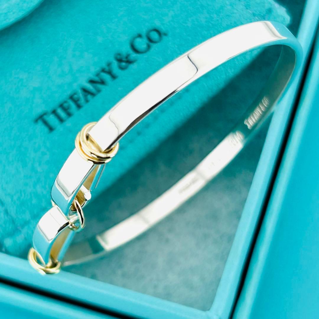 【美品】希少　TIFFANY&Co. フック　コンビ　バングル 273