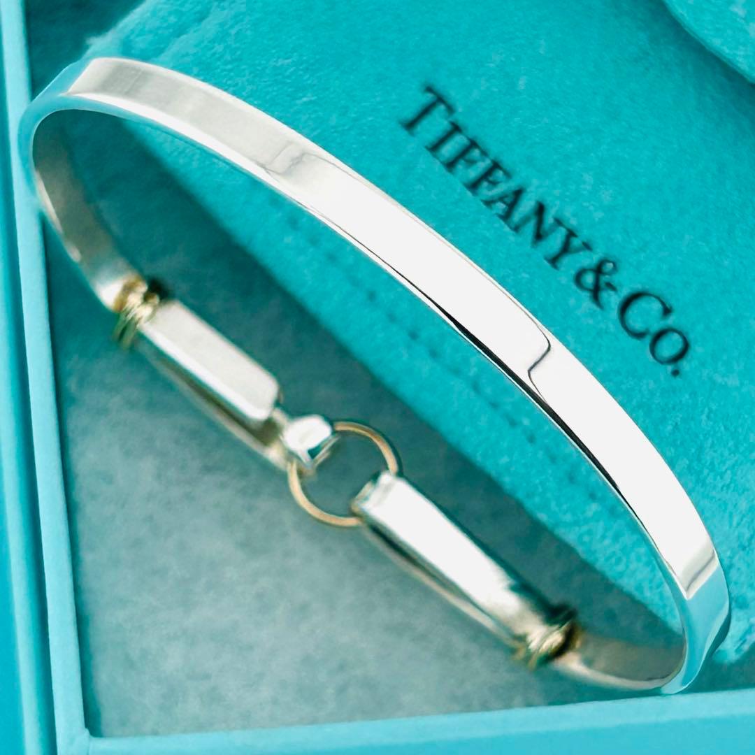 【美品】希少　TIFFANY&Co. フック　コンビ　バングル 273