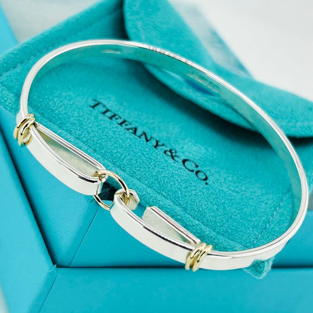 【美品】希少　TIFFANY&Co. フック　コンビ　バングル 273