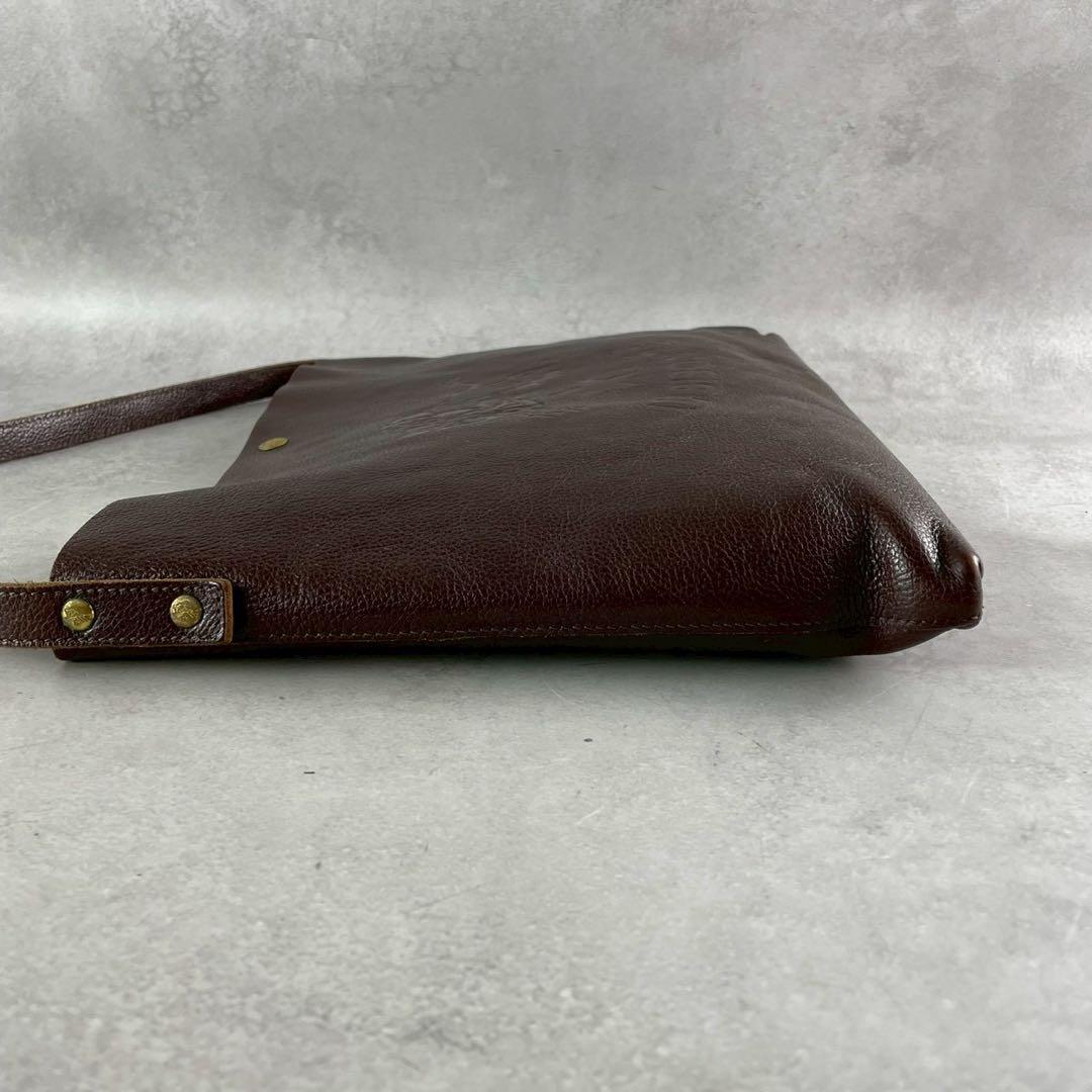 ✨美品✨イルビゾンテ　ショルダーバッグ　クロスボディ　デカロゴ　大容量　濃茶