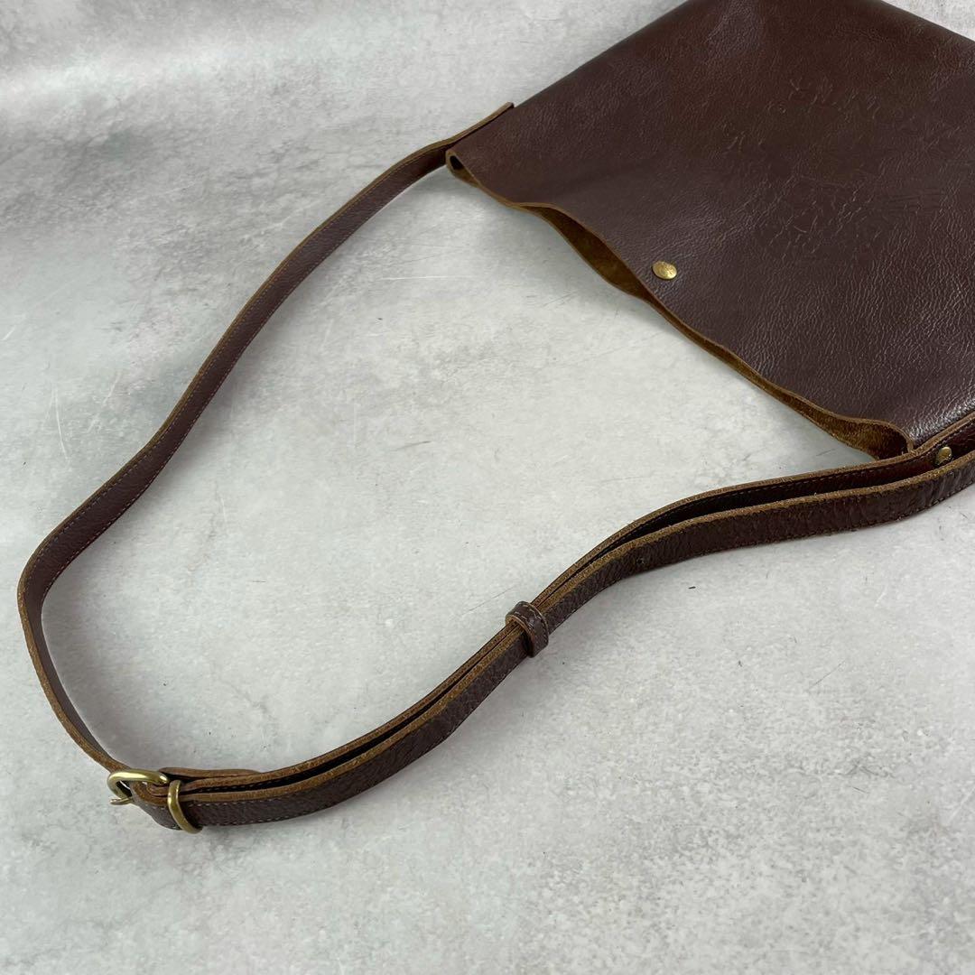 ✨美品✨イルビゾンテ　ショルダーバッグ　クロスボディ　デカロゴ　大容量　濃茶
