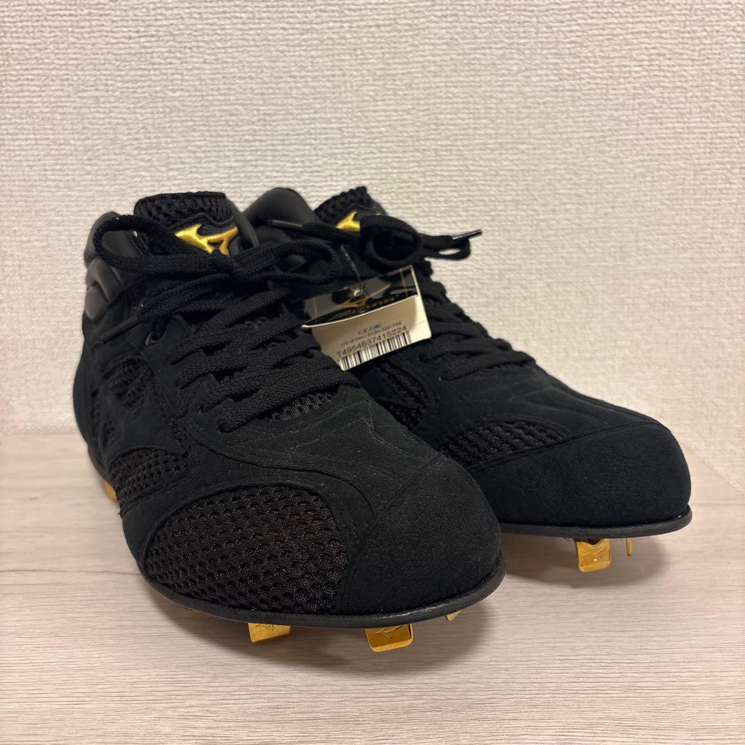 ミズノプロ ヌバックスパイク スエード生地ミドルカバー 黒 Mizuno Pro