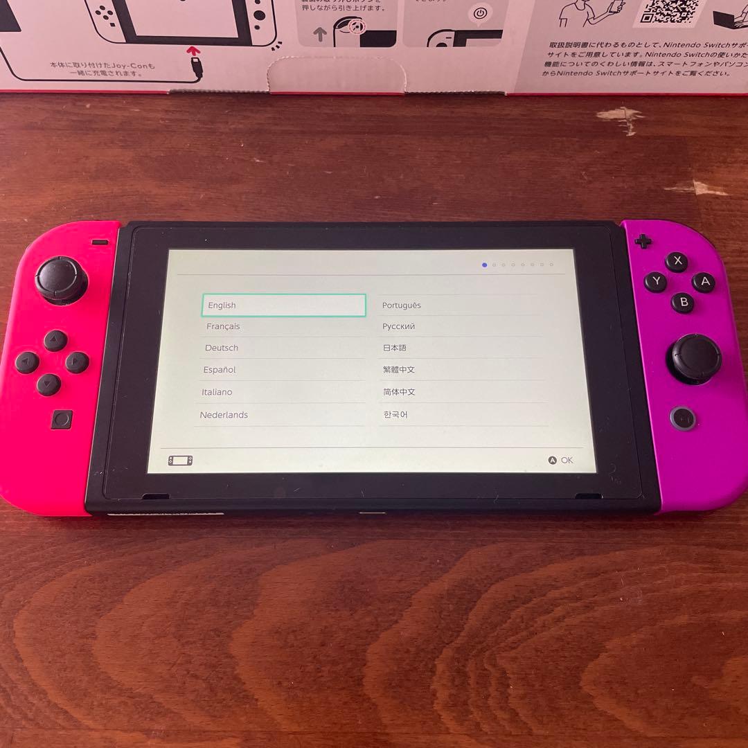 【美品】Nintendo Switch 本体 ジョイコン ピンク×紫