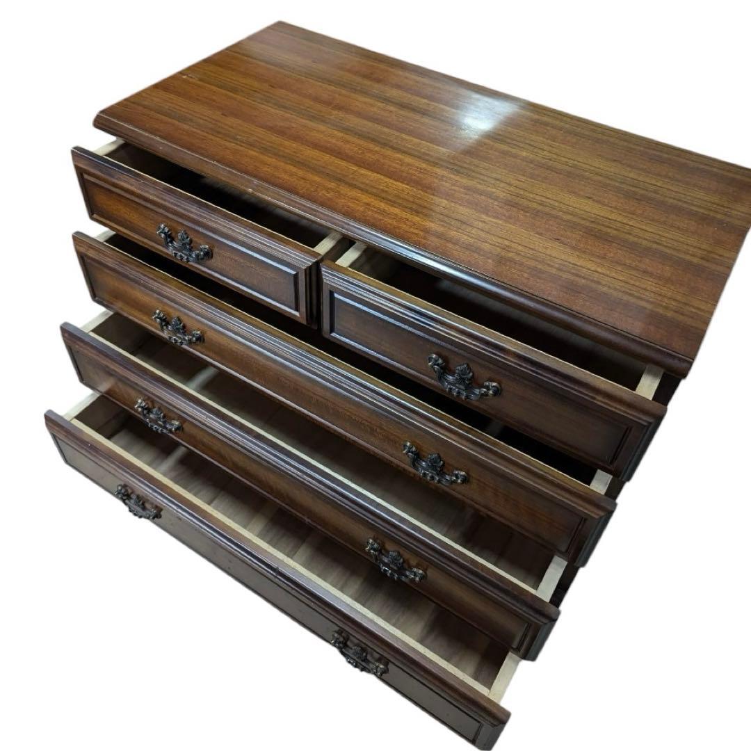 カリモク　karimoku⭐️4段チェスト ブラウン コロニアル　アンティーク