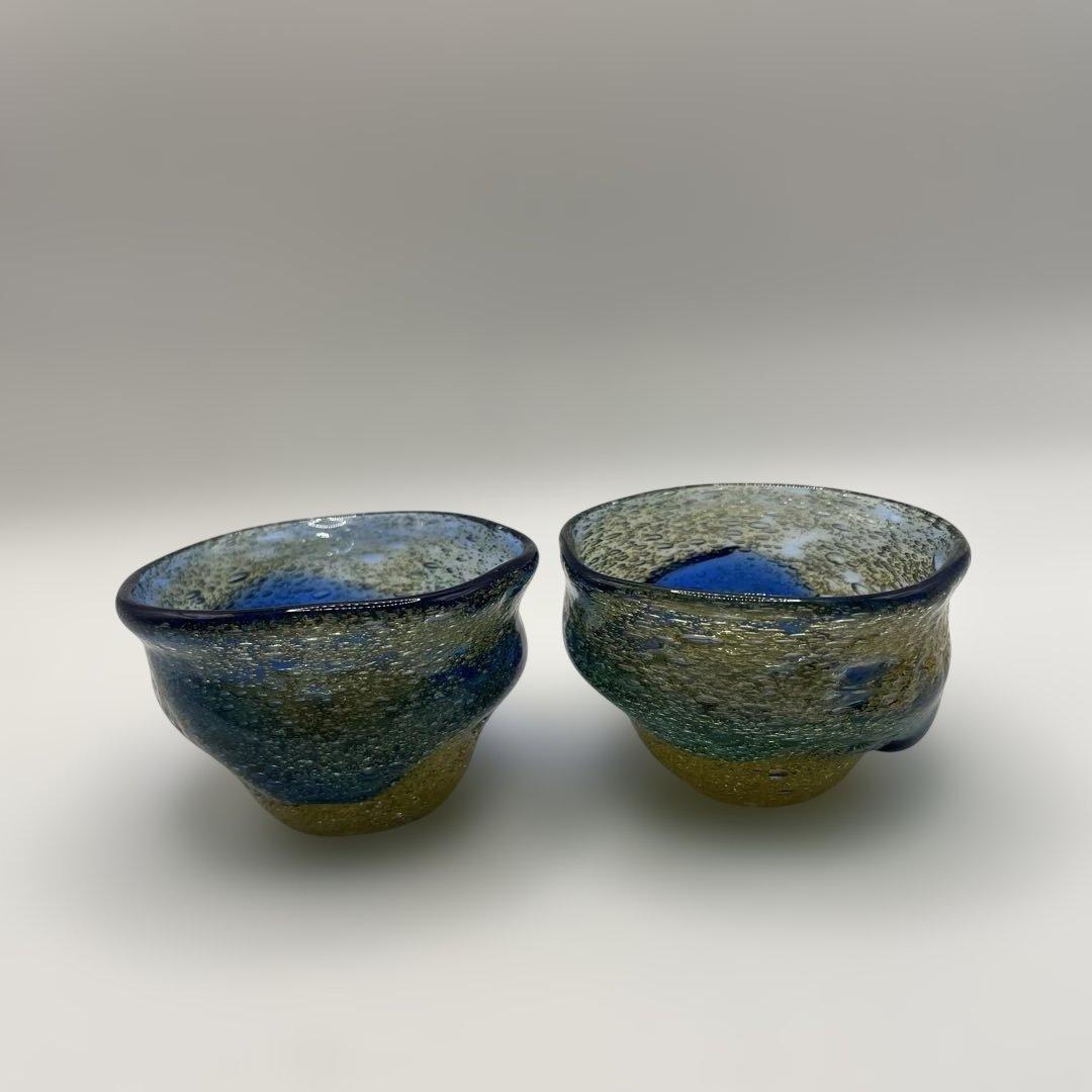 琉球ガラス　稲嶺盛吉作ぐいのみ