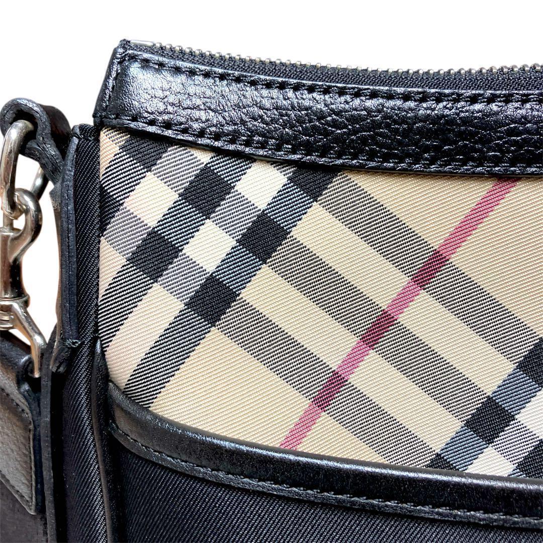 【美品】Burberryバーバリー ショルダーバッグ ノバチェック　キャンバス