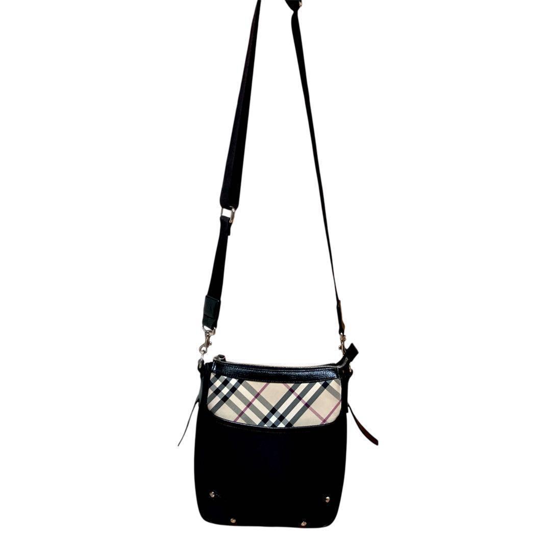 【美品】Burberryバーバリー ショルダーバッグ ノバチェック　キャンバス