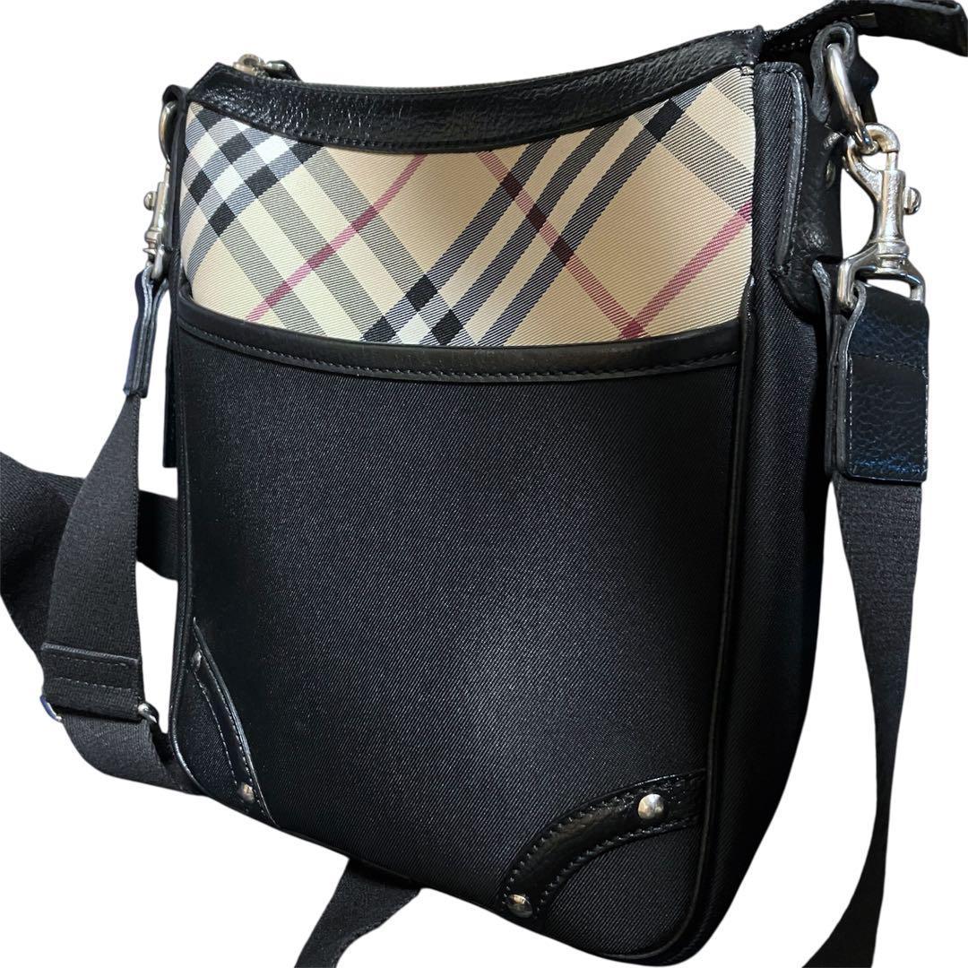 【美品】Burberryバーバリー ショルダーバッグ ノバチェック　キャンバス