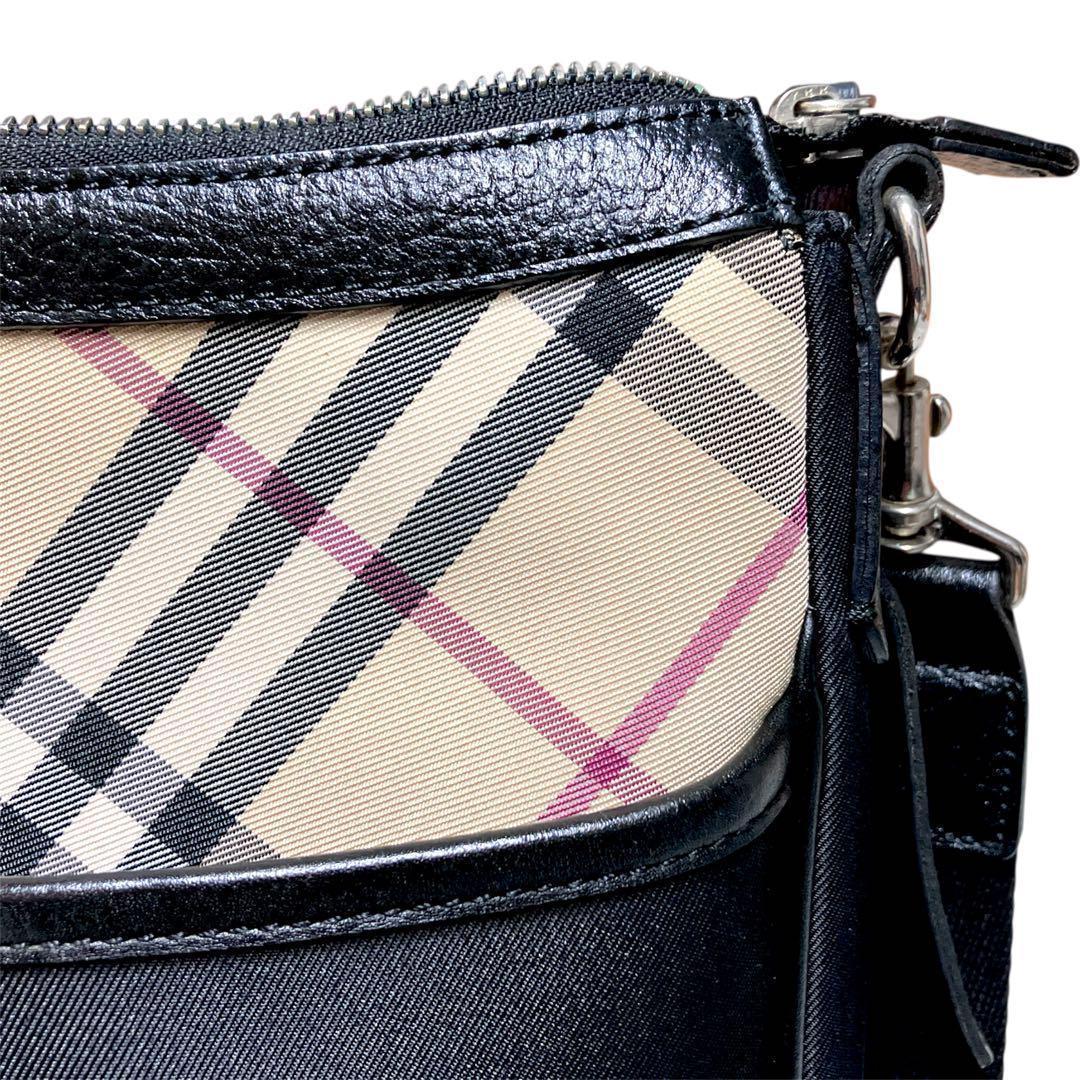 【美品】Burberryバーバリー ショルダーバッグ ノバチェック　キャンバス