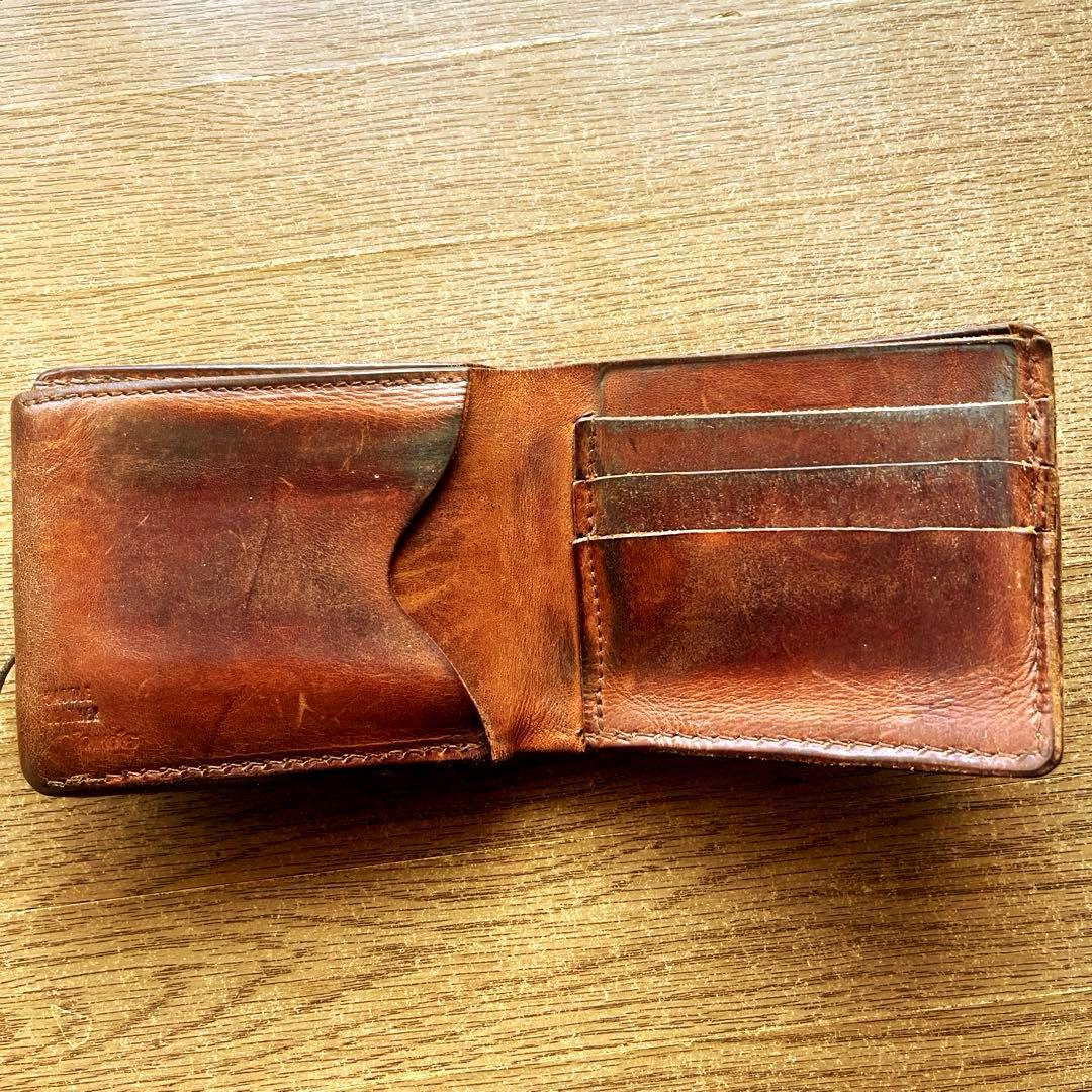 ゴローズ　二つ折り財布　コンチョ付き　goro's ウォレット　焦げ茶　赤ビーズ