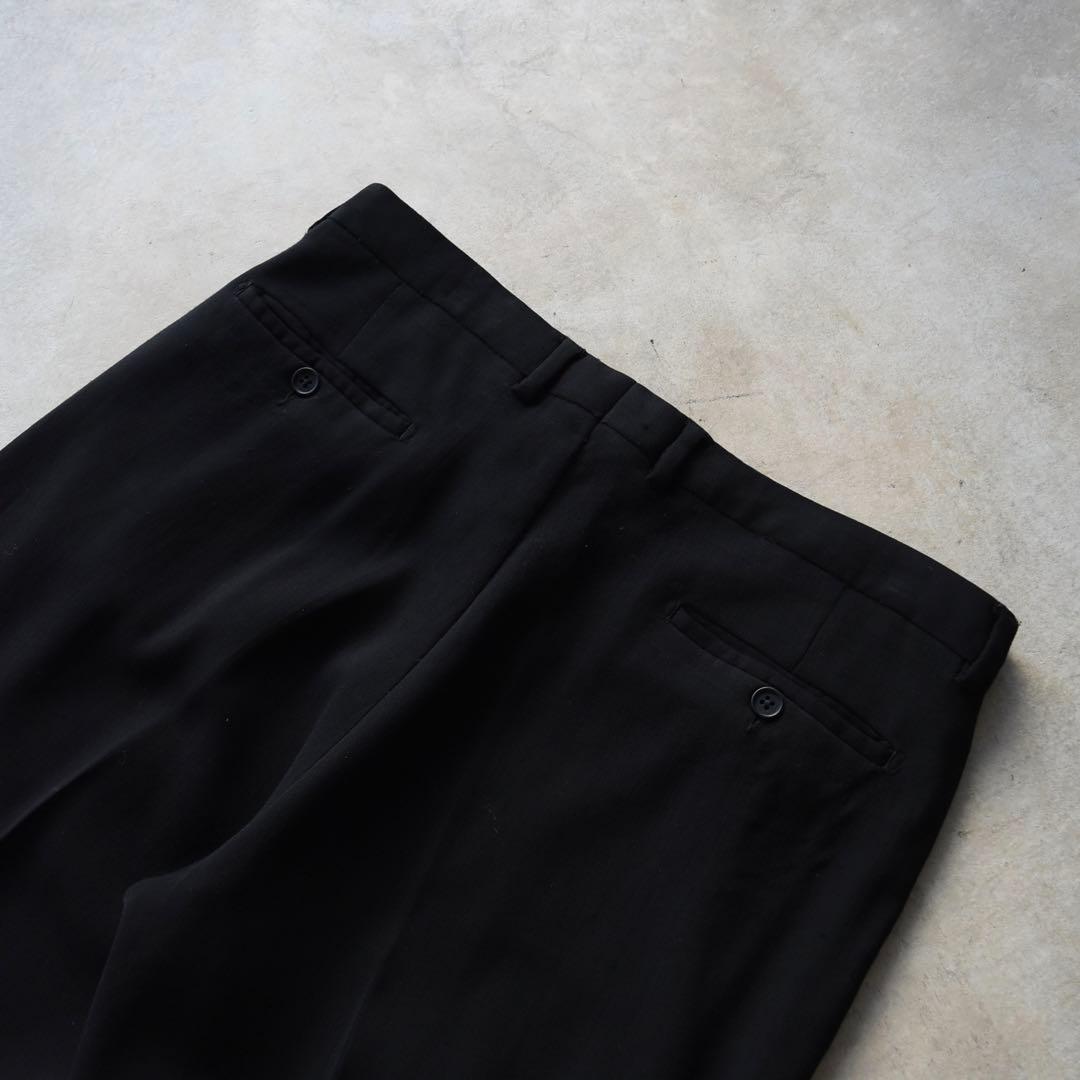 00s エンポリオアルマーニ ギャバジンウールスラックス 黒ブラックW34L30