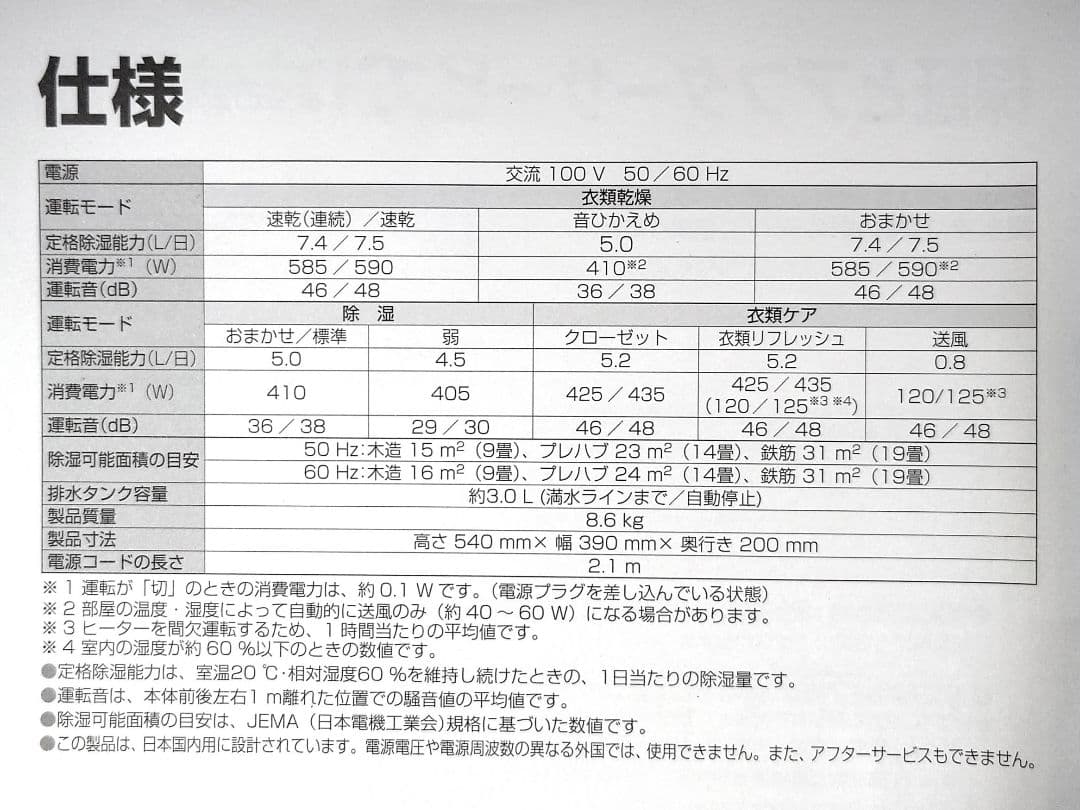 美品 【Panasonic F-YC80ZPX 】ナノイー搭載 衣類乾燥　除湿機