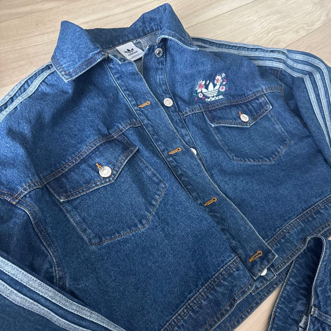 adidas s桜刺繍 デニムジャケットのみ