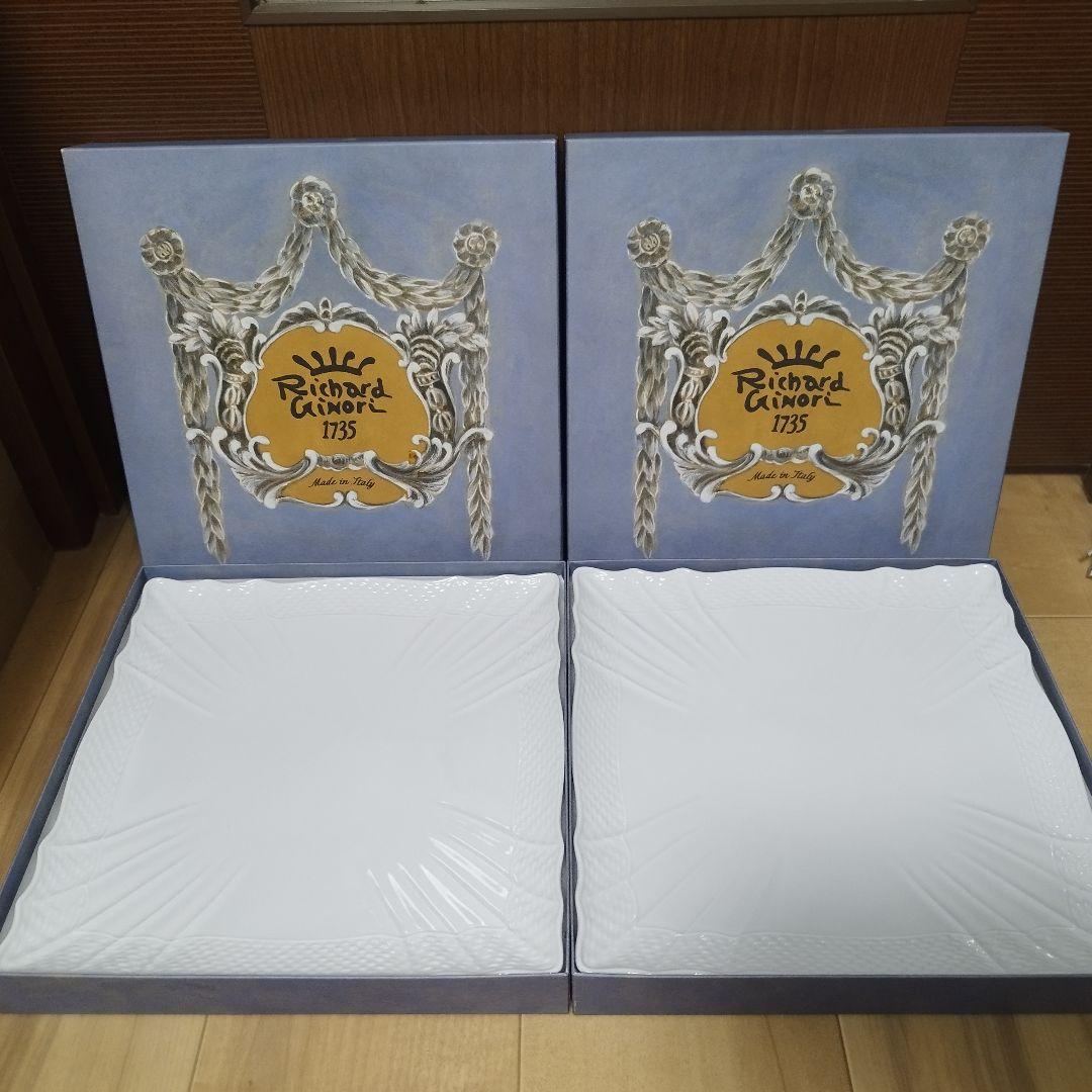 【未使用品】リチャードジノリ ベッキオホワイト スクエアプレート 27cm