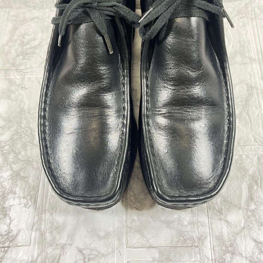 【美品】Clarks クラークス　ワラビーブーツ　レザー　ブラック　　26㎝