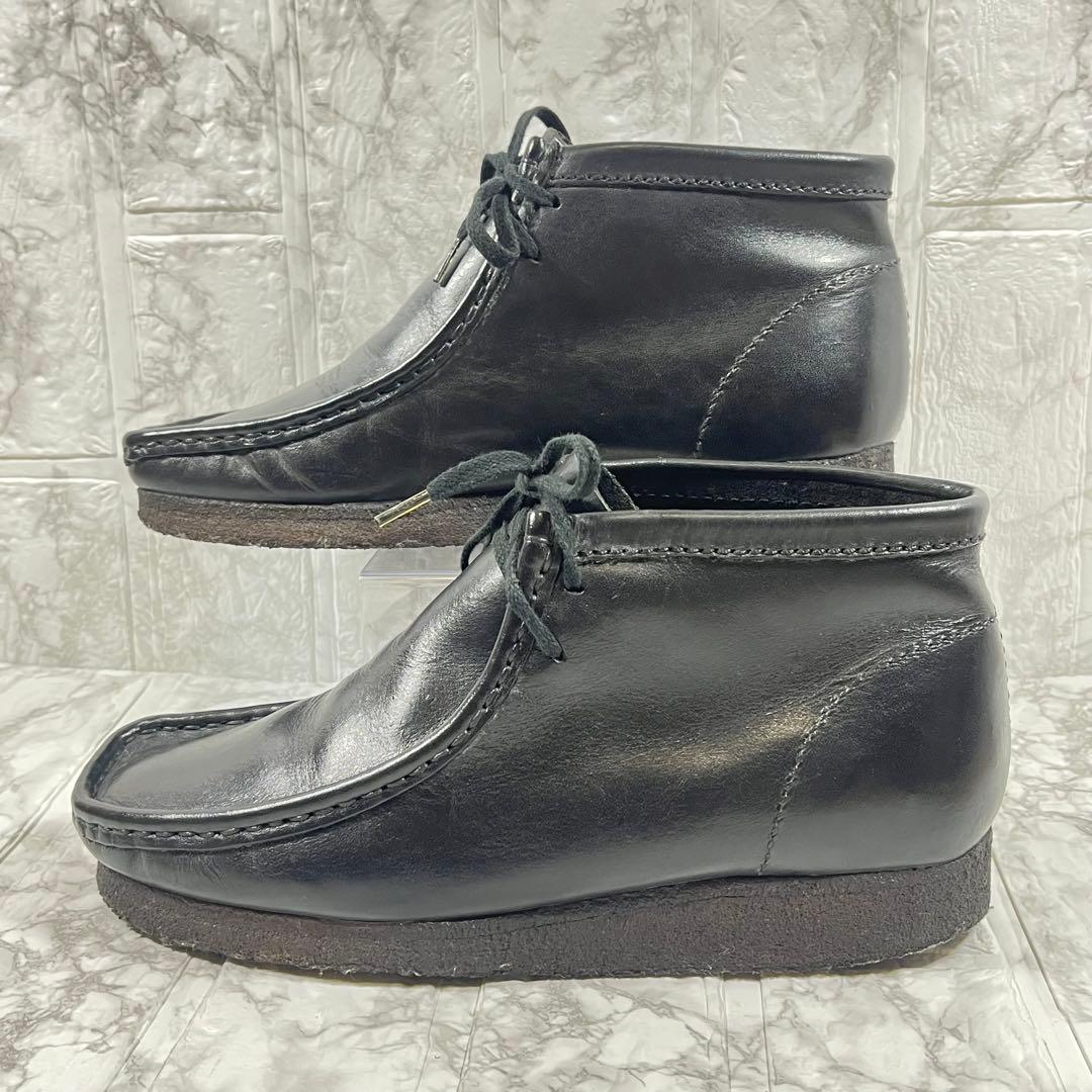 【美品】Clarks クラークス　ワラビーブーツ　レザー　ブラック　　26㎝