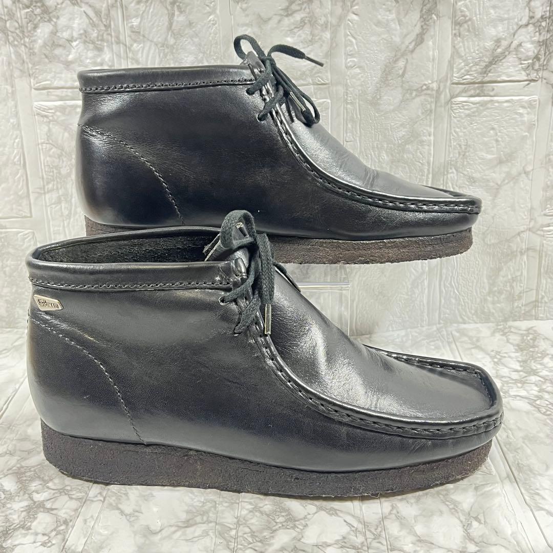 【美品】Clarks クラークス　ワラビーブーツ　レザー　ブラック　　26㎝