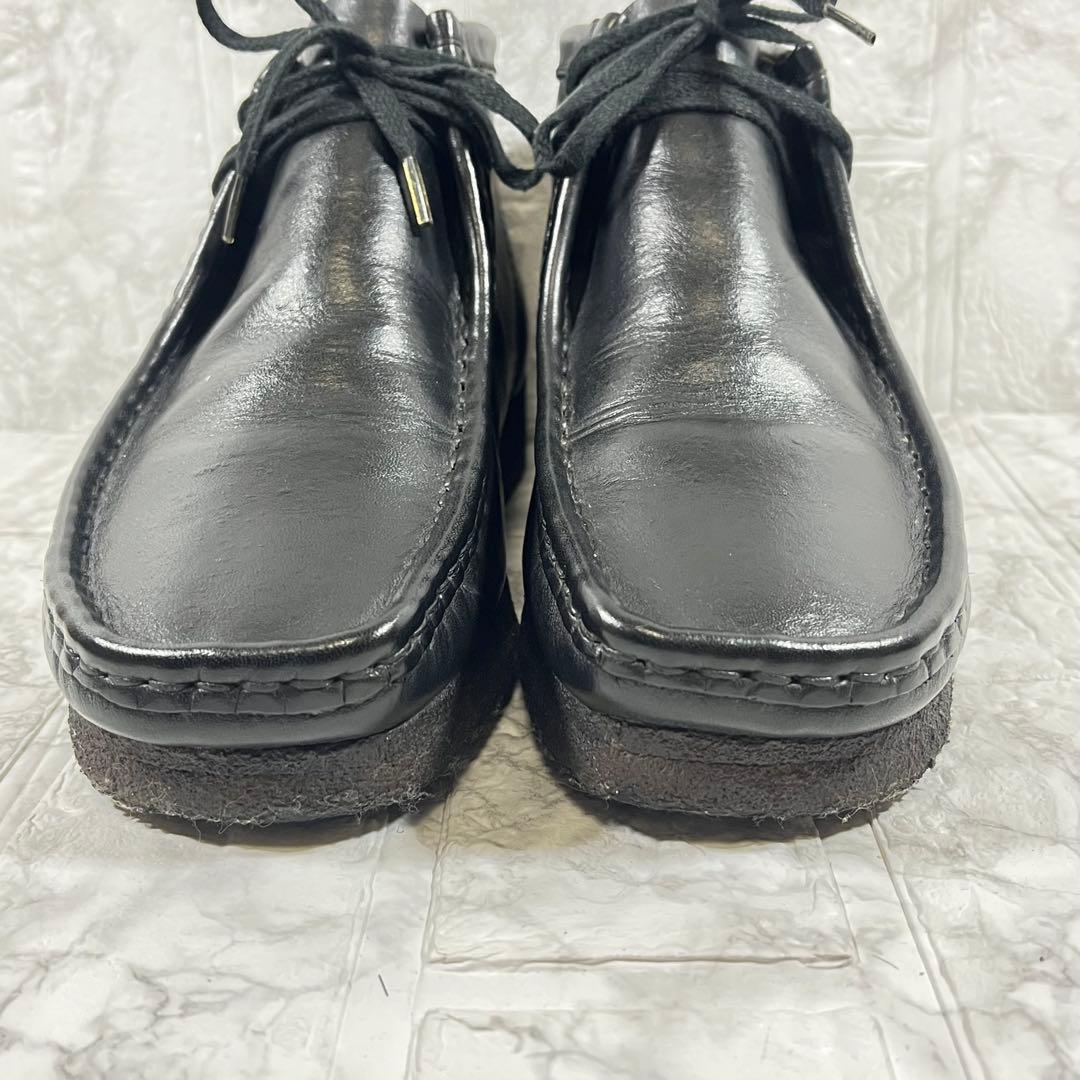 【美品】Clarks クラークス　ワラビーブーツ　レザー　ブラック　　26㎝