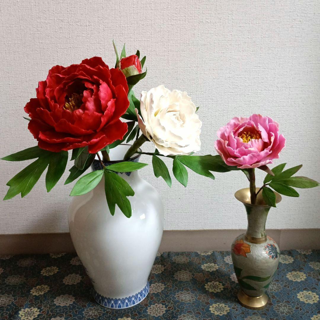 専用　牡丹と芍薬のお花 樹脂粘土クレイフラワー