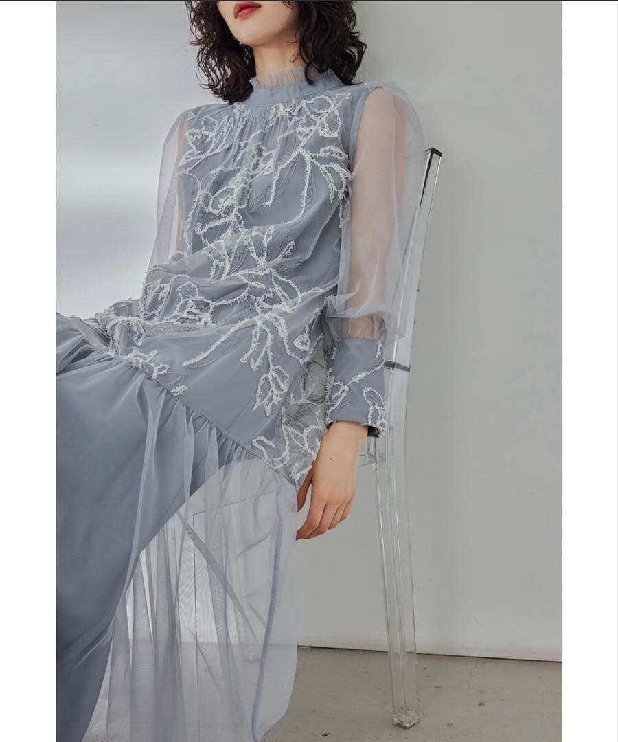 【さんかく】フェザーフラワーチュールドレス 結婚式 マタニティ