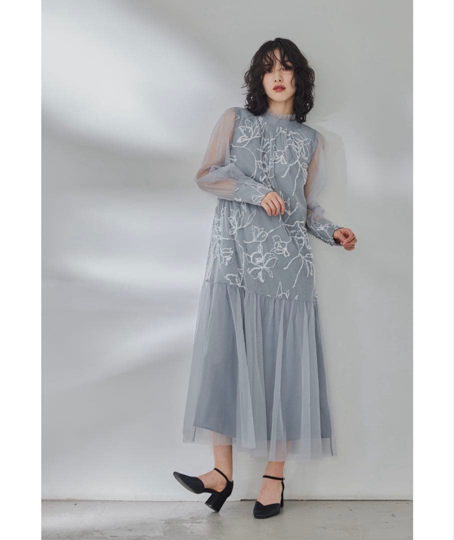 【さんかく】フェザーフラワーチュールドレス 結婚式 マタニティ