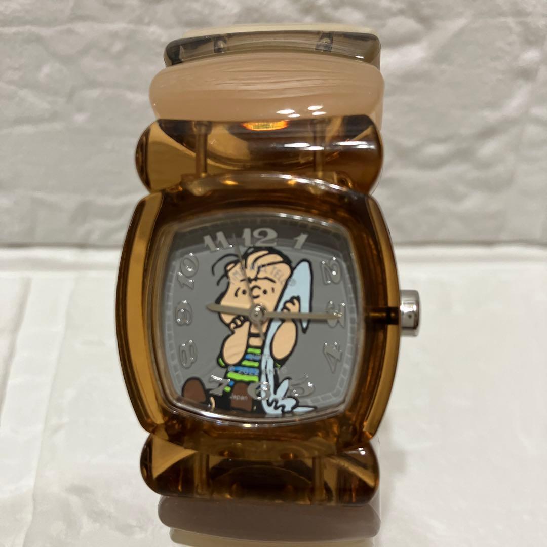 希少　Time Will Tell スヌーピー 腕時計　SNOOPY 茶系