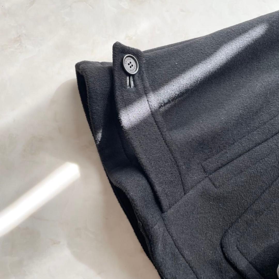 【未使用級】PRADA　ポンチョ　マント　ダッフルコート　チェック柄　38 M