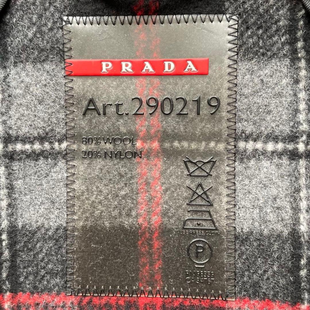 【未使用級】PRADA　ポンチョ　マント　ダッフルコート　チェック柄　38 M