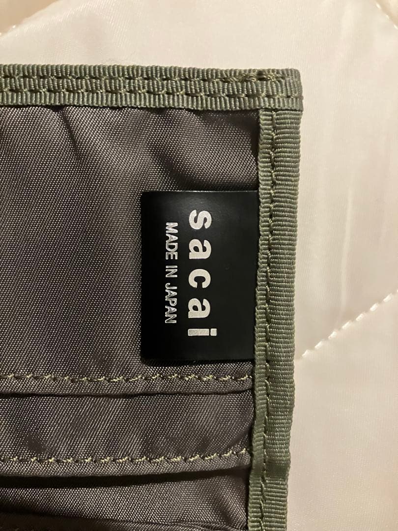 翔sacai 三つ折り財布 オリーブ色 日本製 ストラップ付き