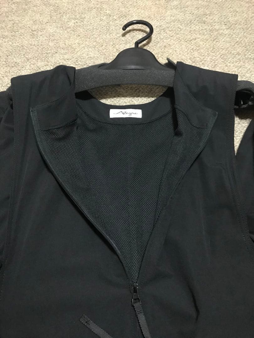 AREGRE フロントZIPオールインワン　ブラック